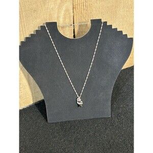 Park Lane AFTER MIDNIGHT Silver Tone 18" Necklace Jet Black And CZ's J227